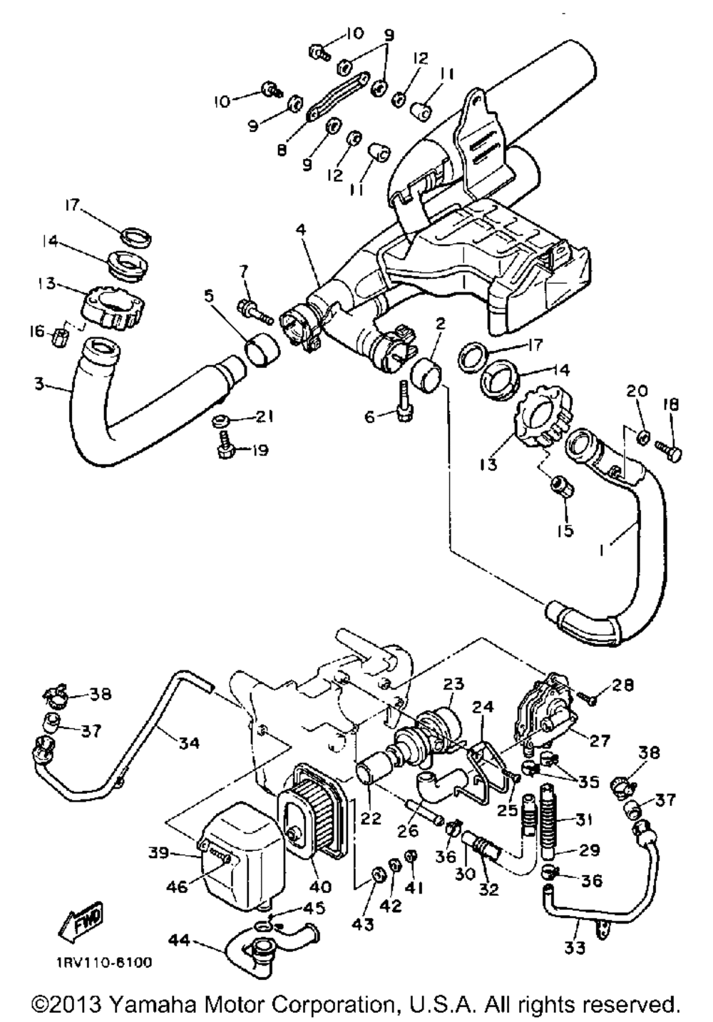 Exhaust xv700csc ctc