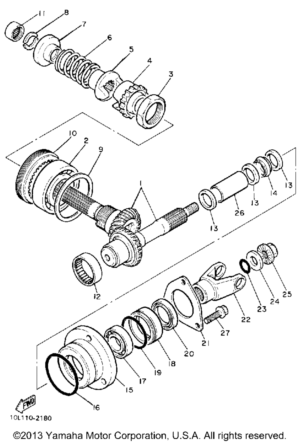 Middle drive gear