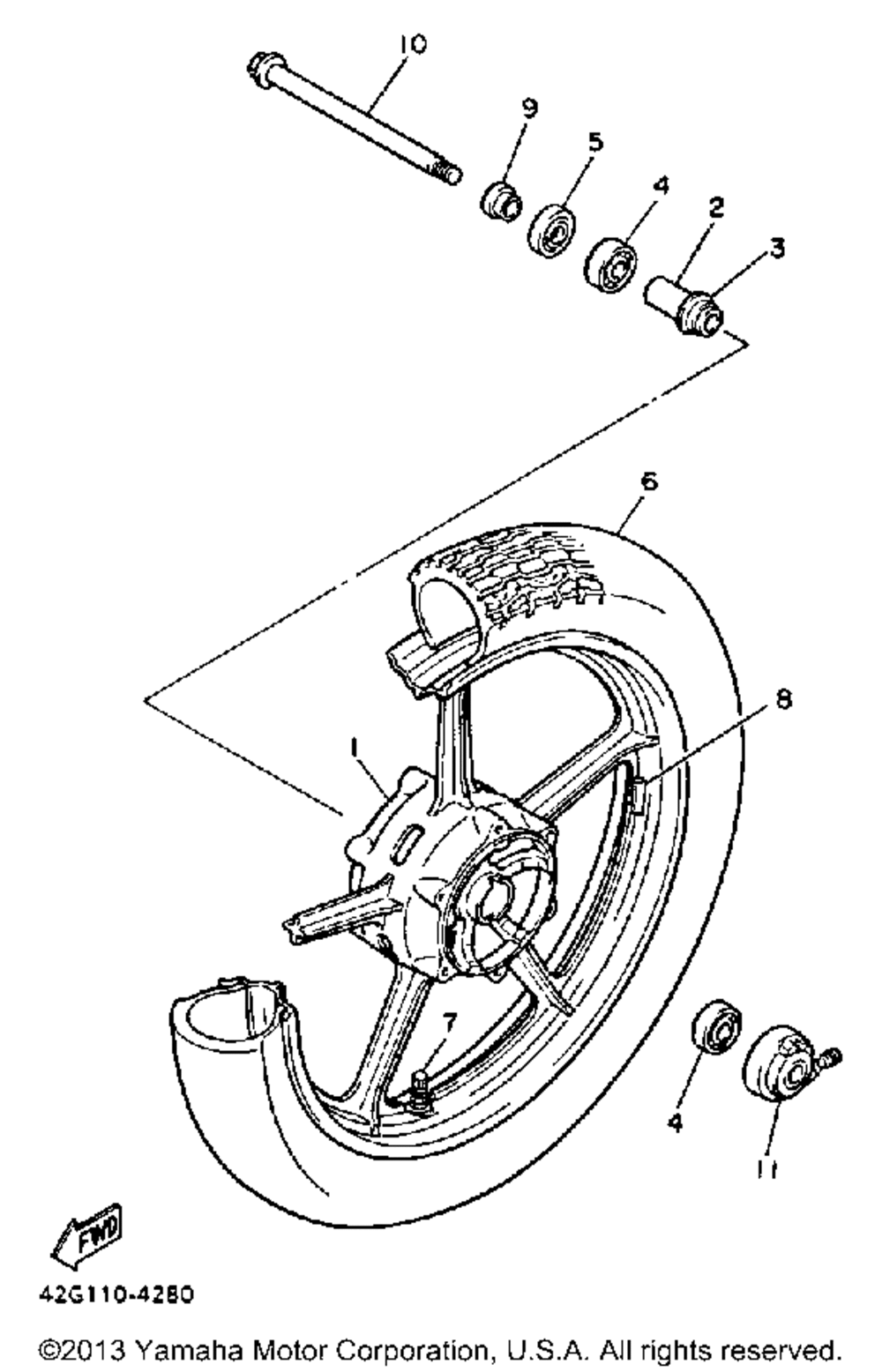 Front wheel xv700n nc