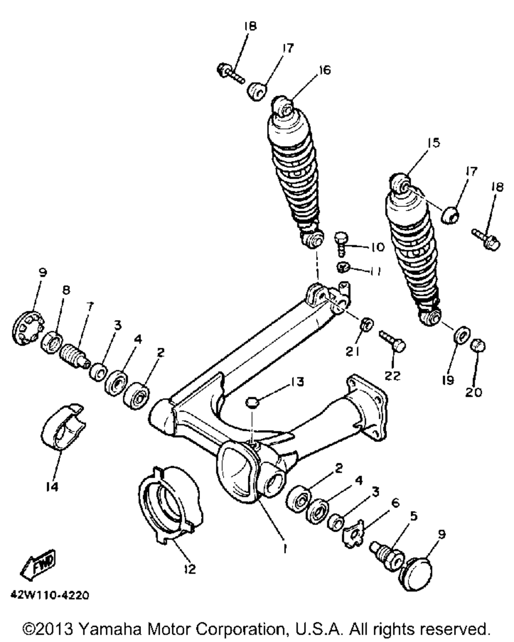 Swing arm rear shocks