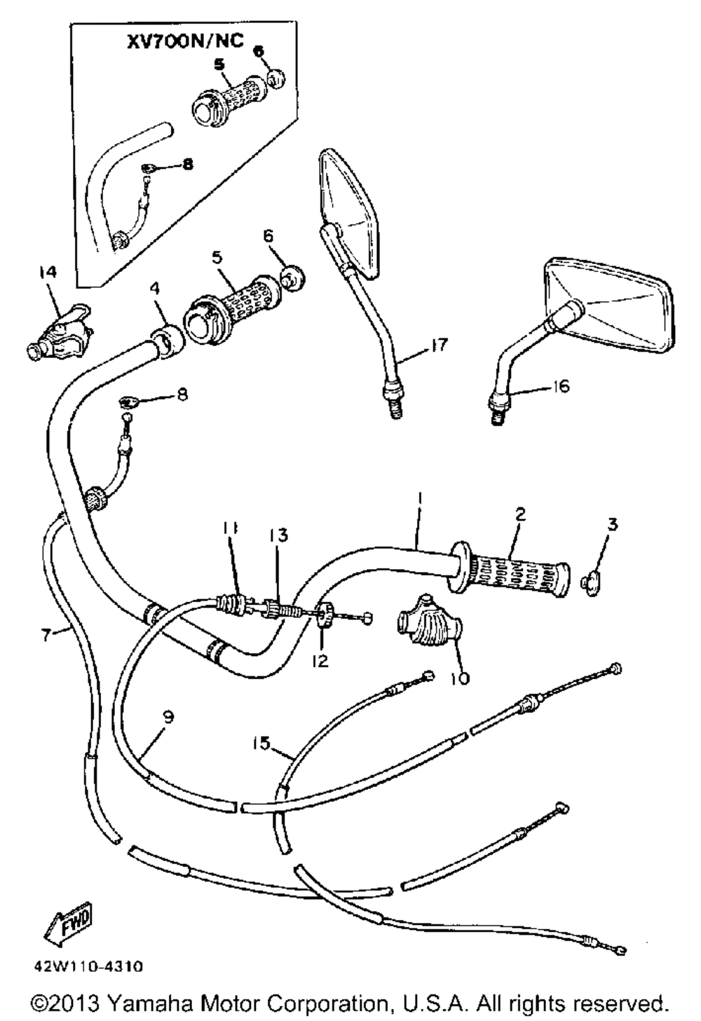 Handlebar cable