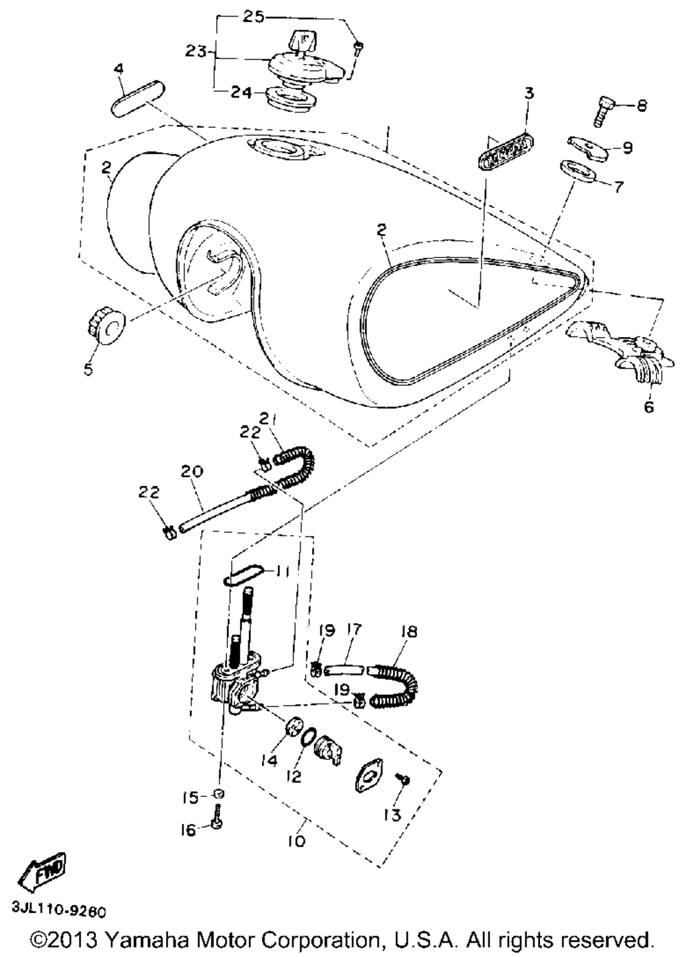 Fuel tank non california model