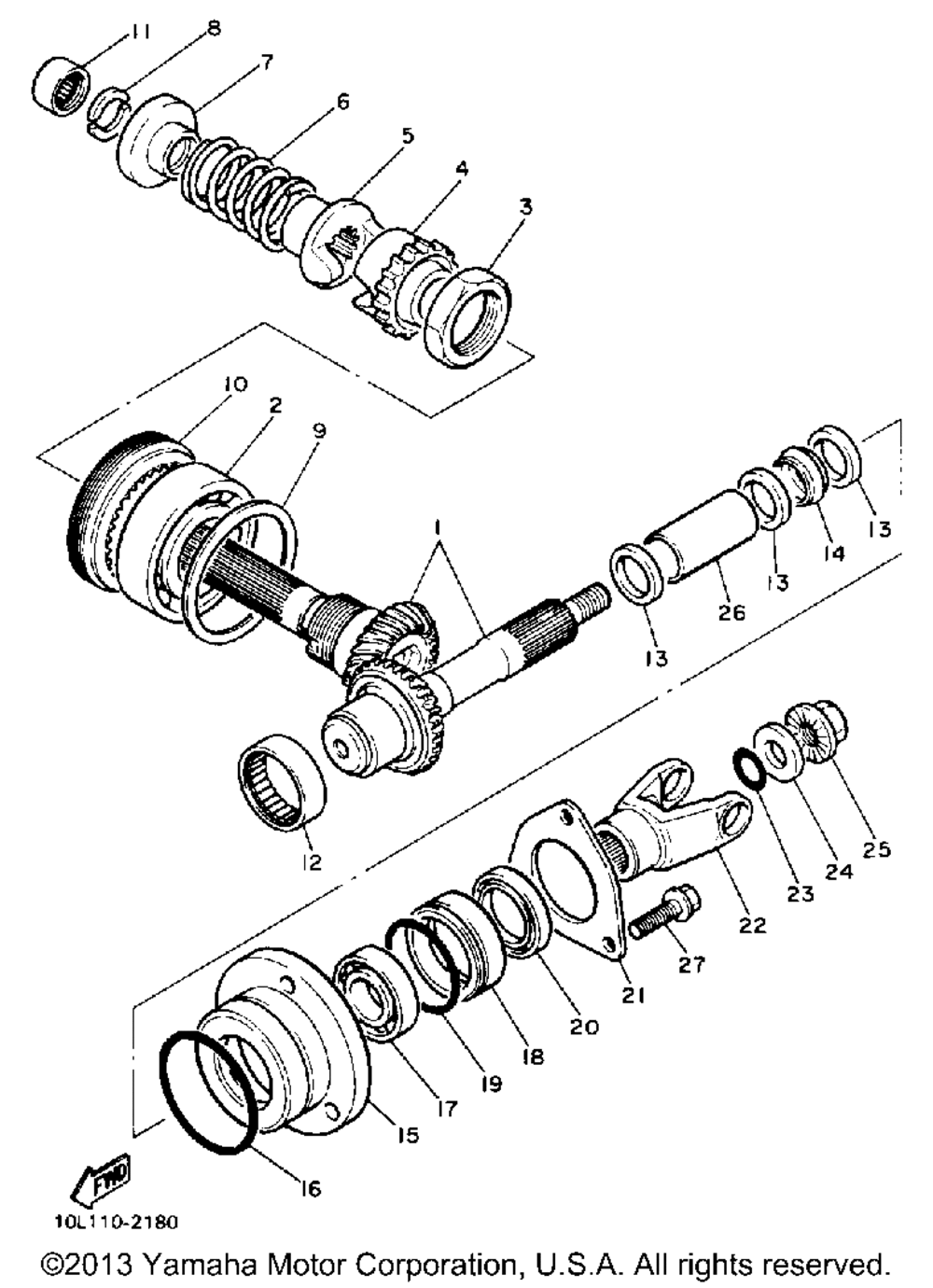 Middle drive gear