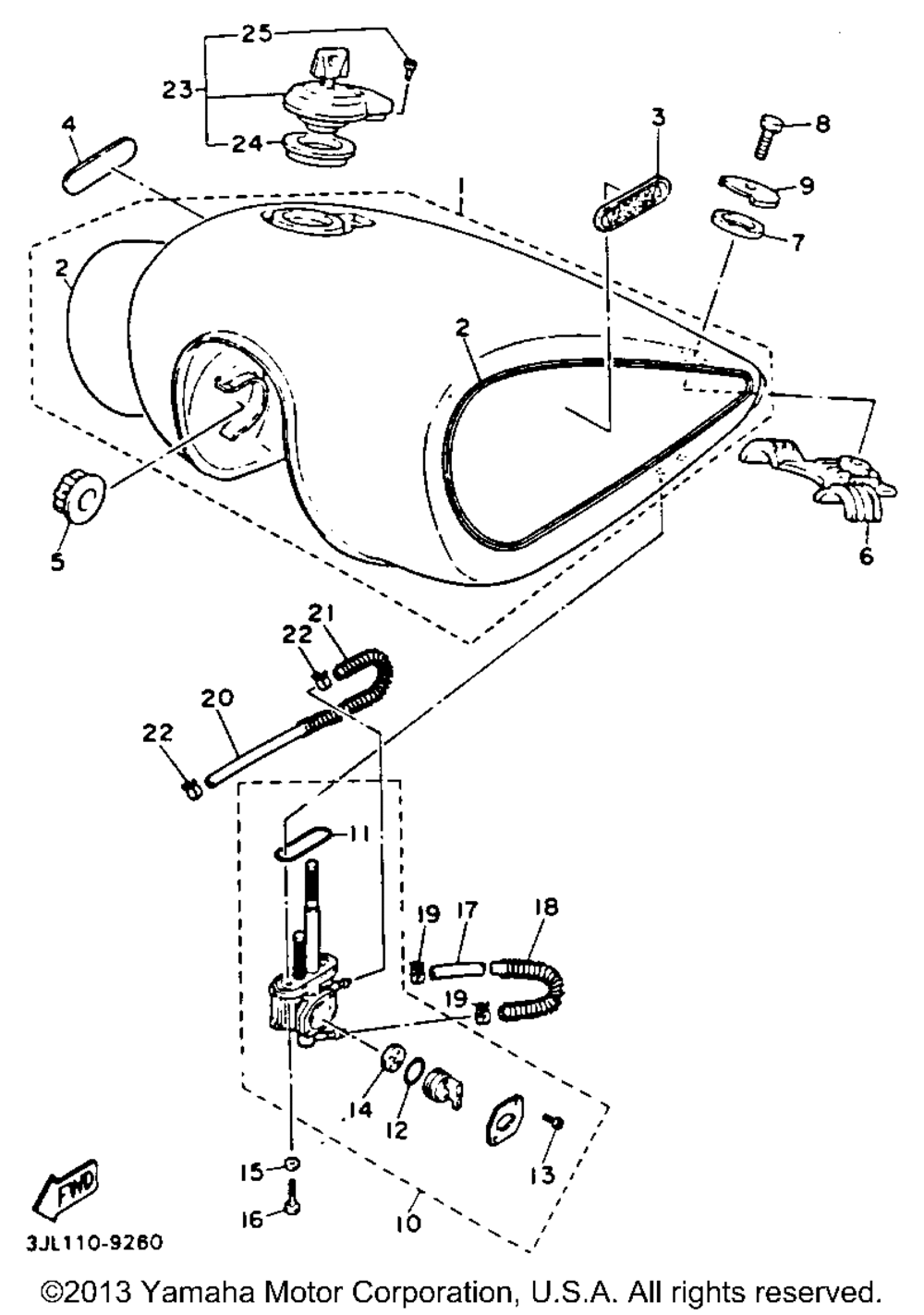 Fuel tank non california