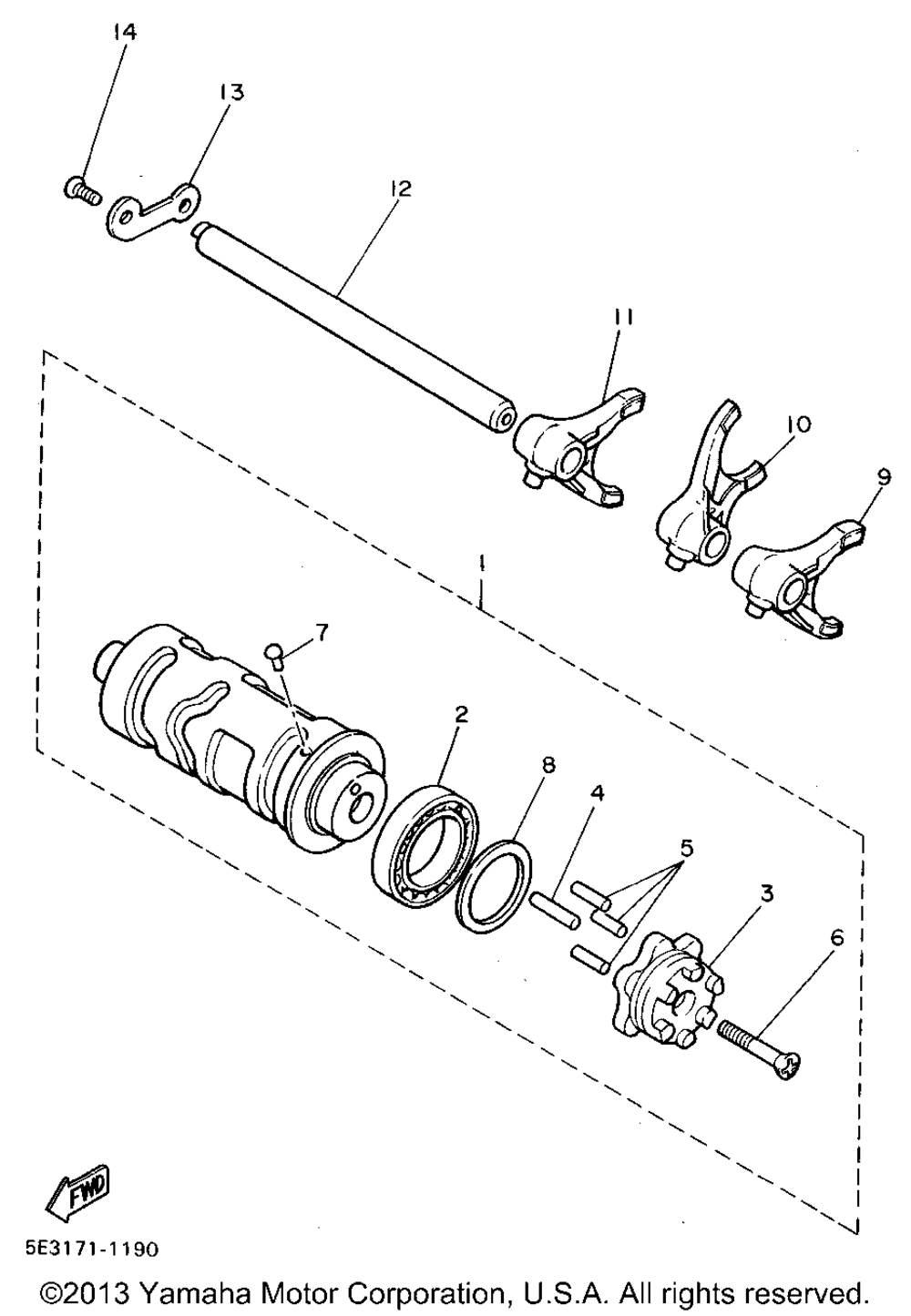 Shift cam shift fork