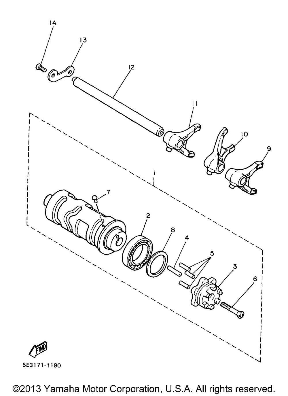 Shift cam fork