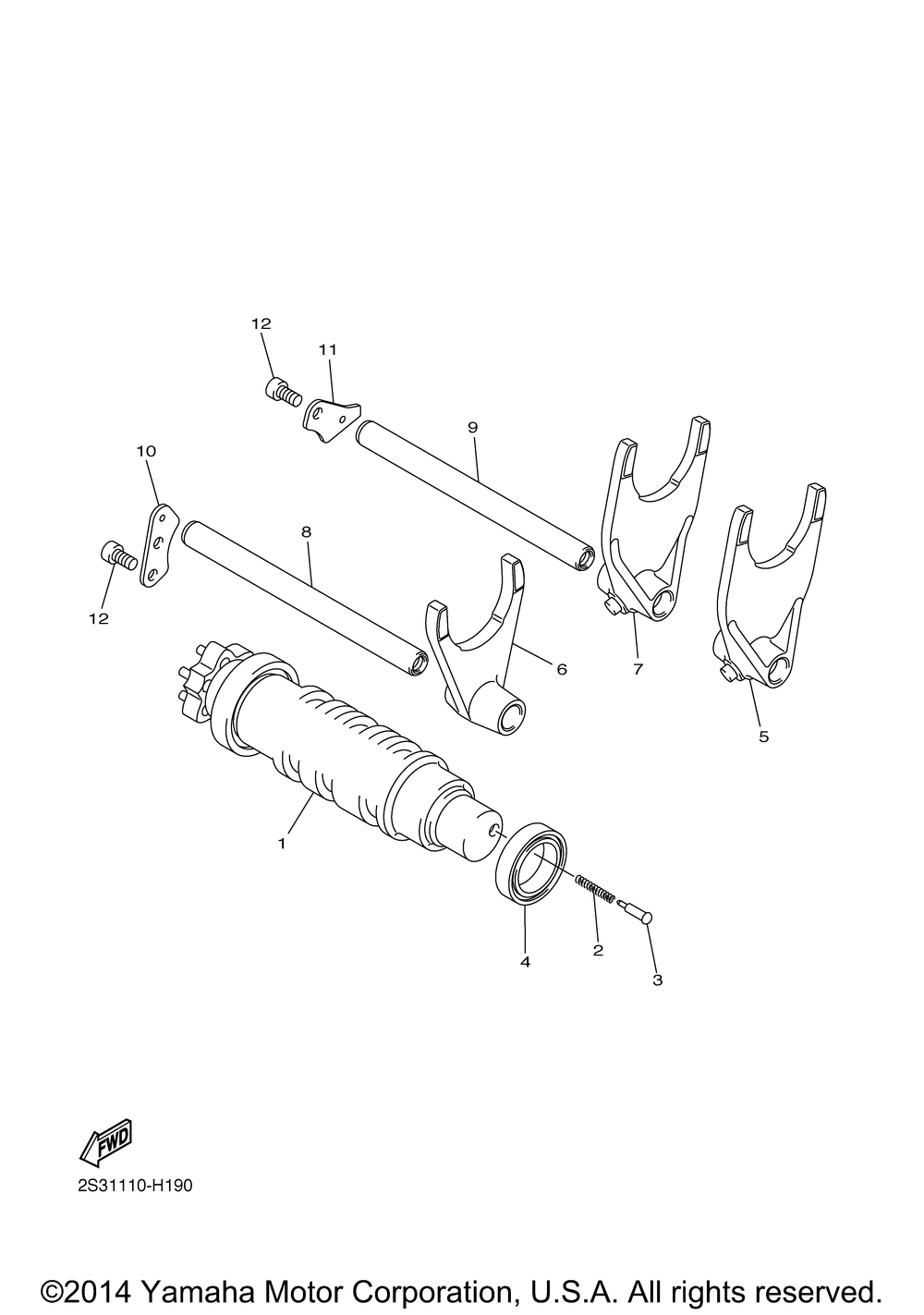 Shift cam fork