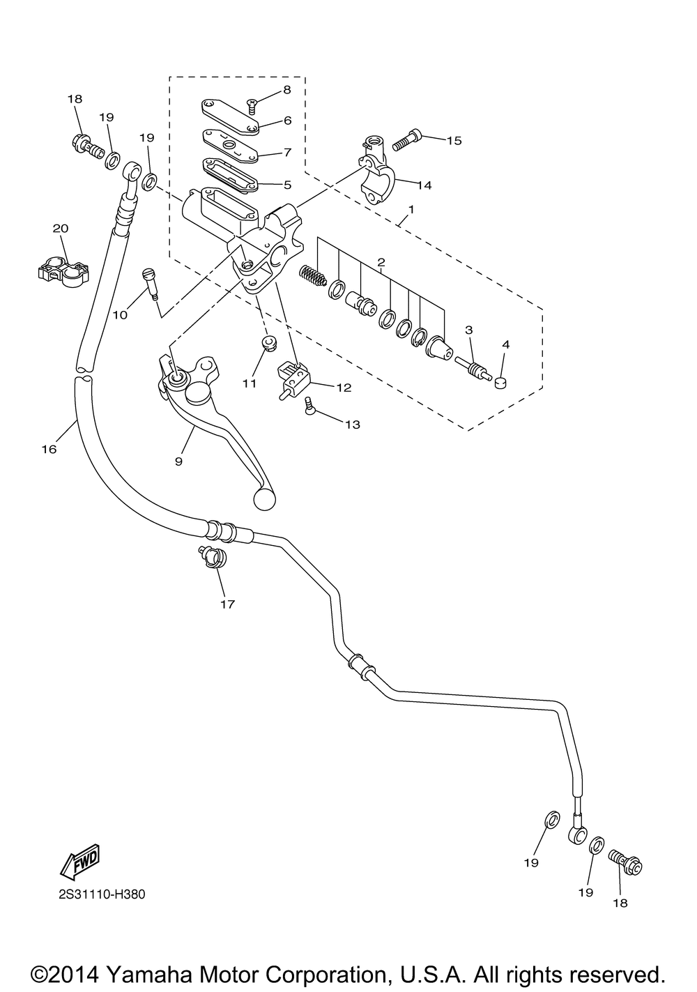 Front master cylinder 2