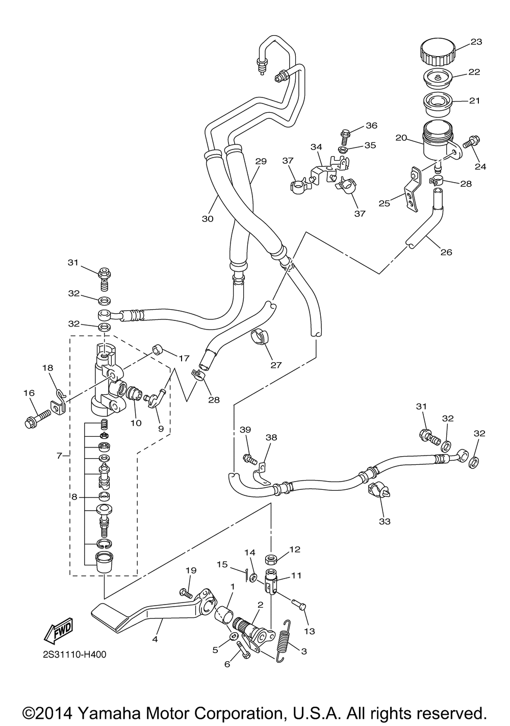 Rear master cylinder