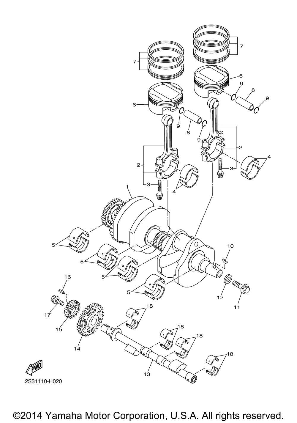 Crankshaft piston