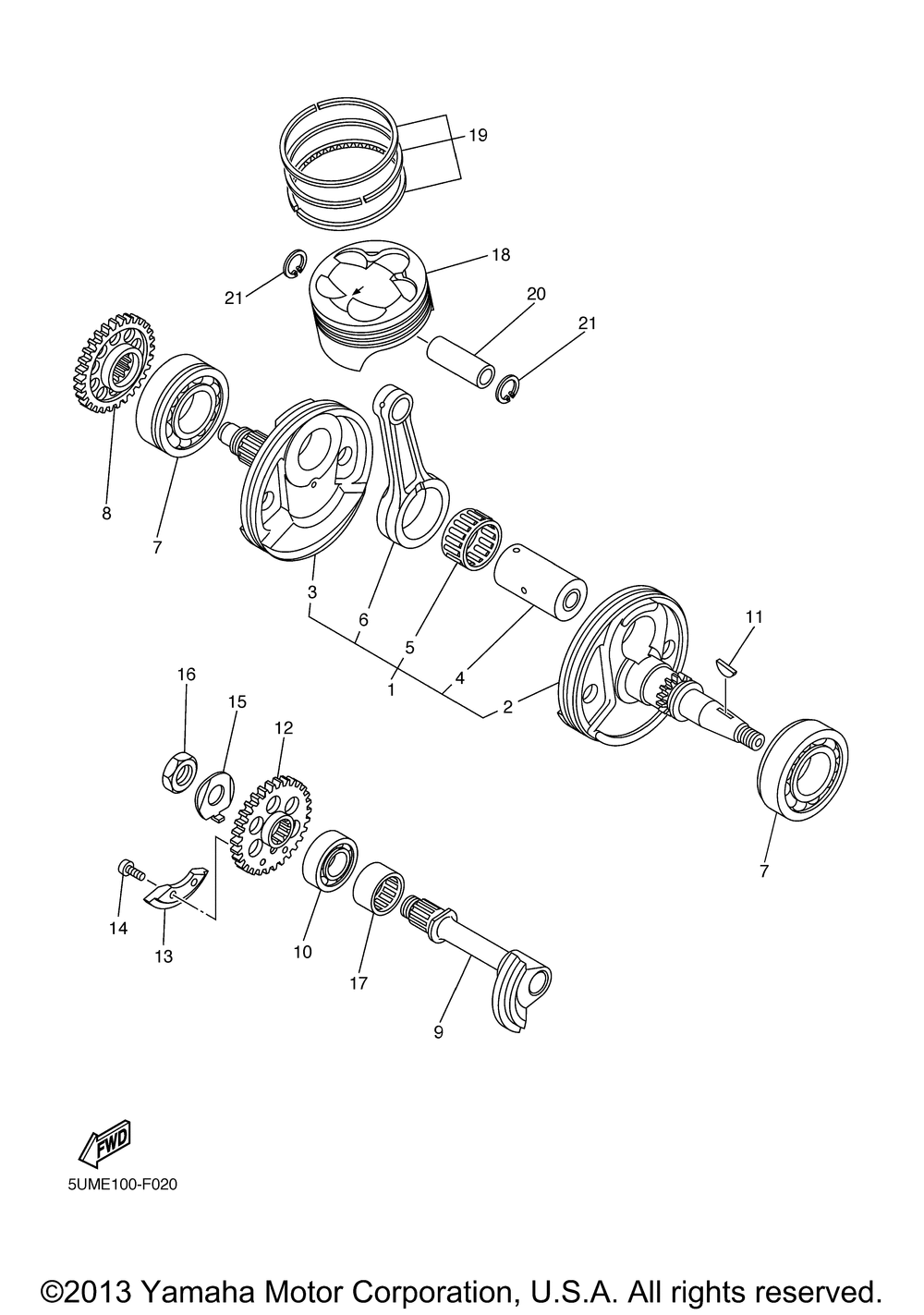 Crankshaft piston