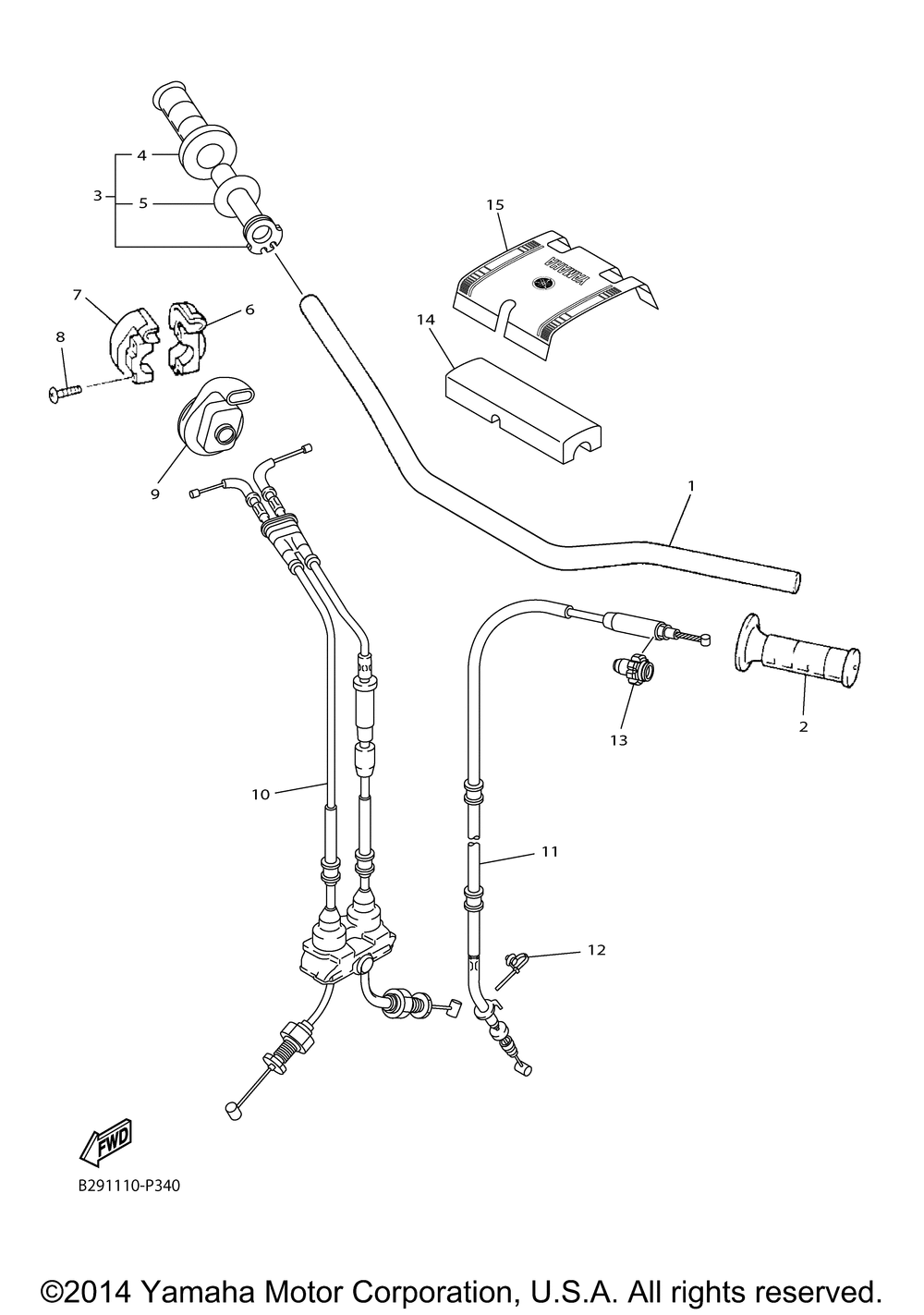 Steering handle cable