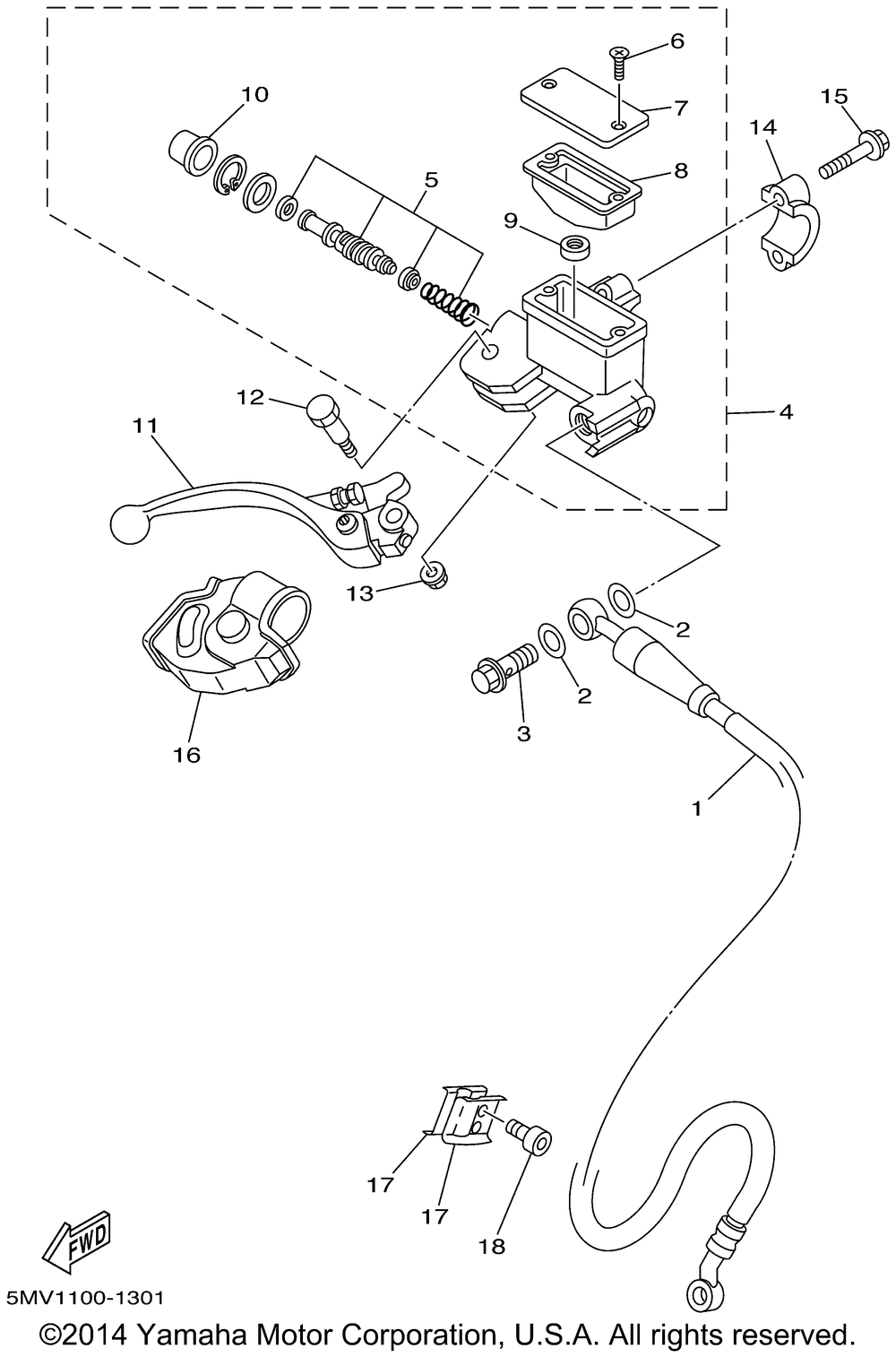 Front master cylinder