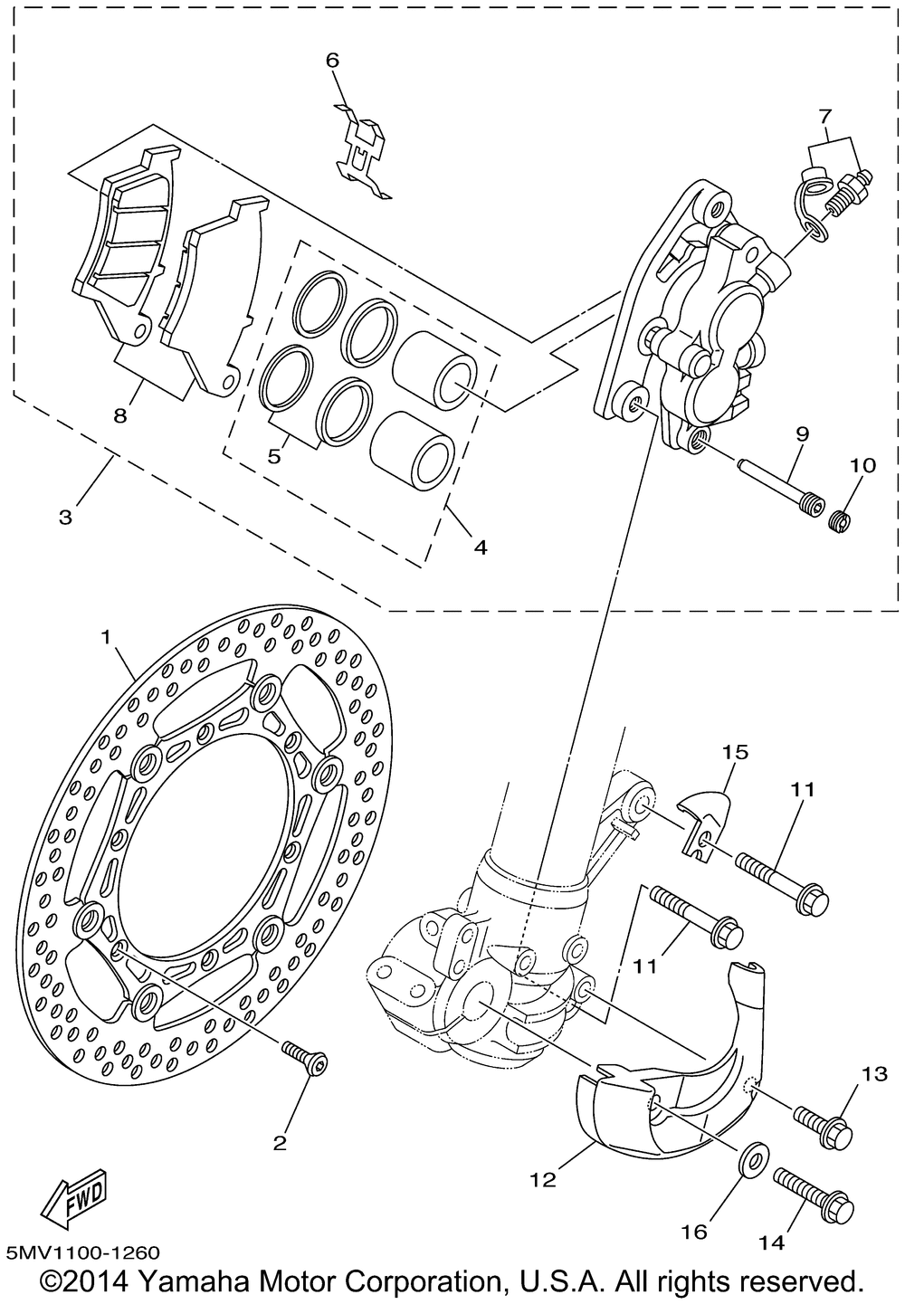 Front brake caliper