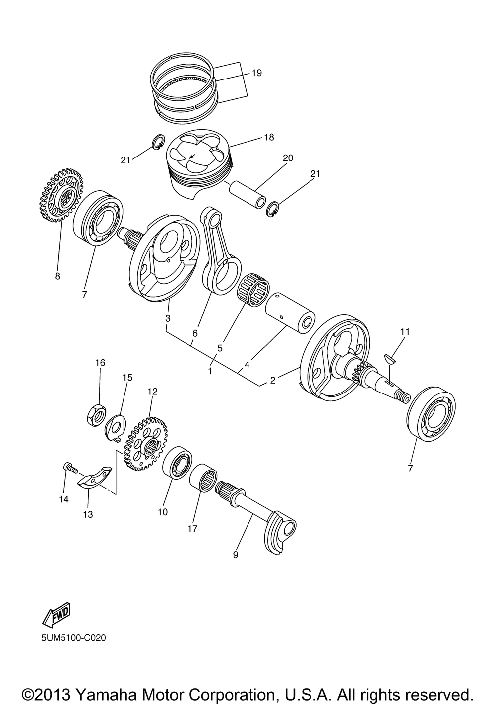 Crankshaft piston