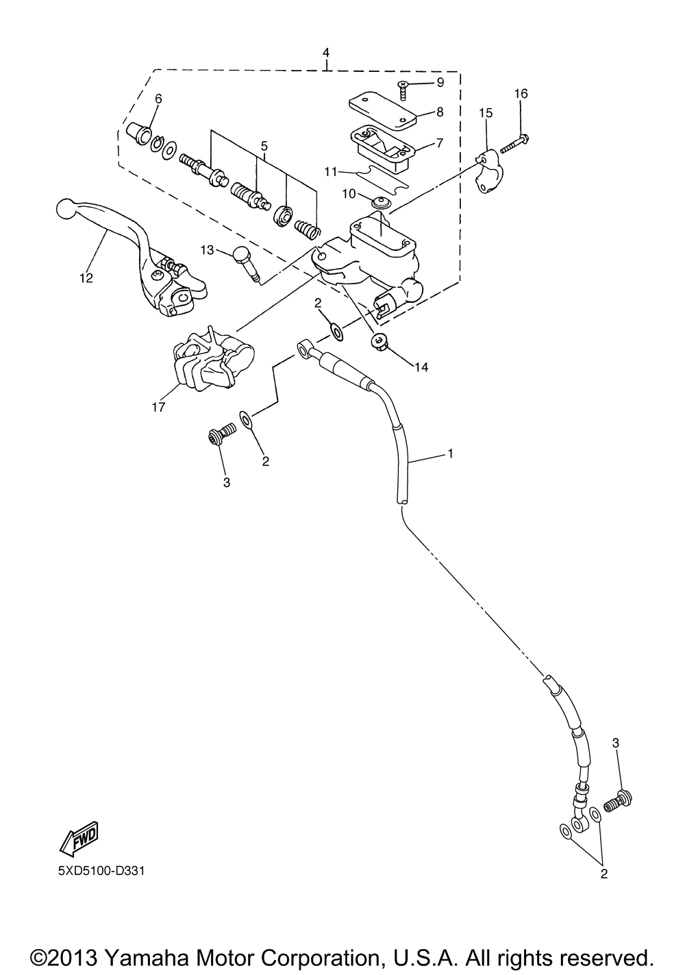 Front master cylinder