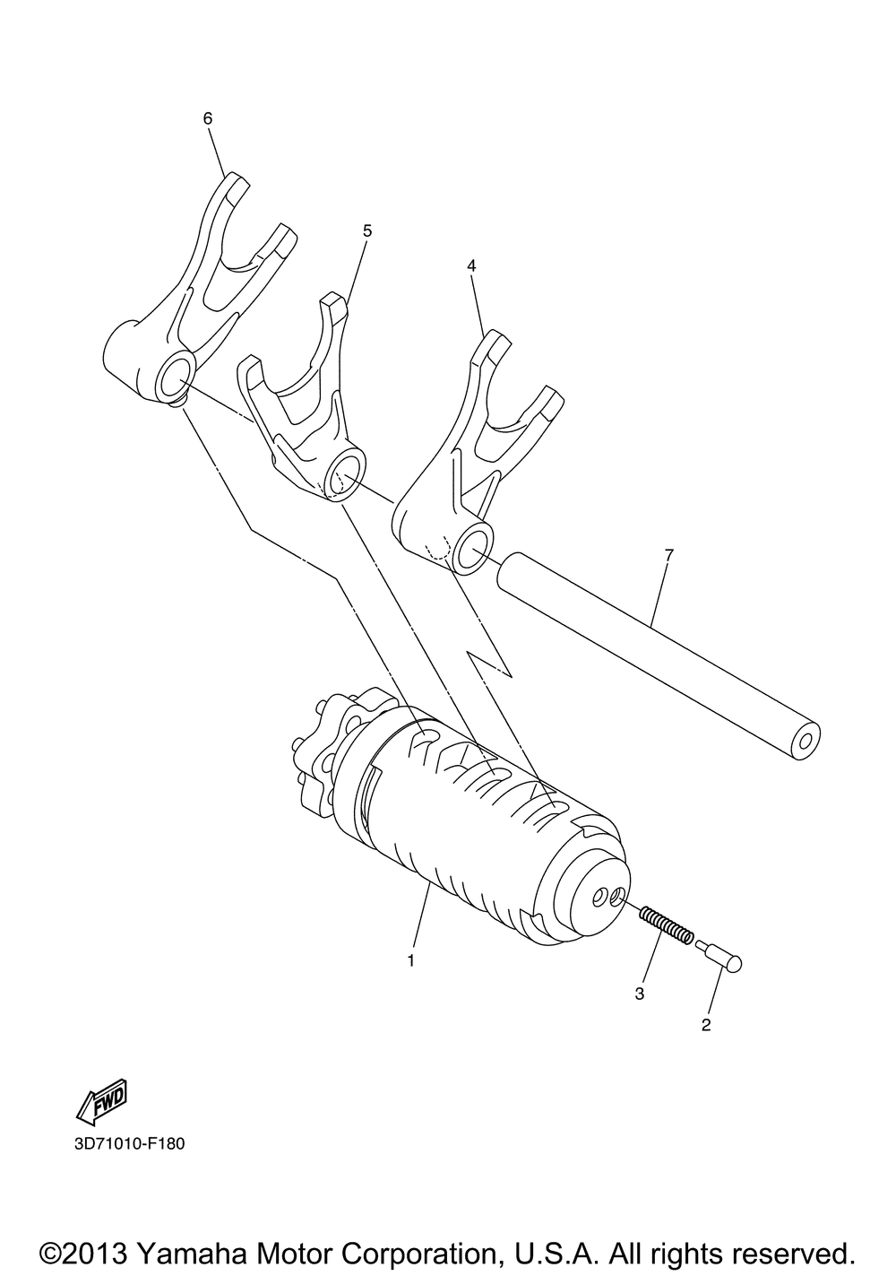 Shift cam fork