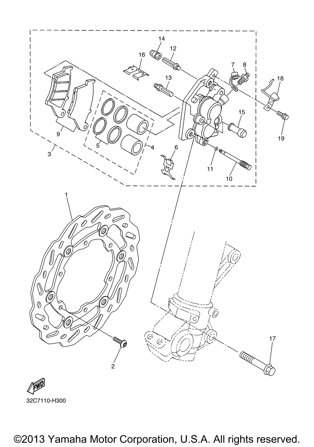 Front brake caliper