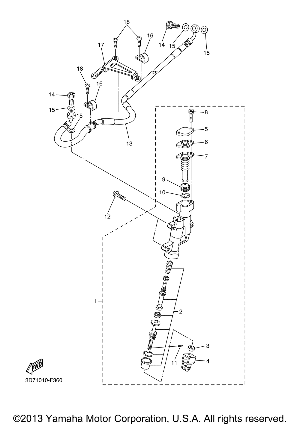 Rear master cylinder