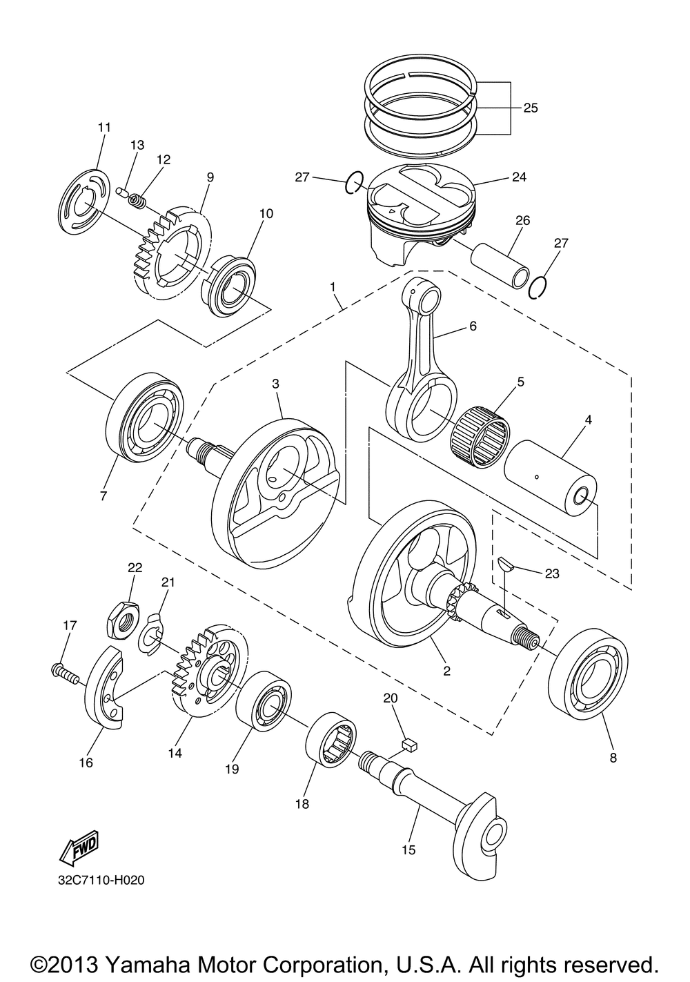 Crankshaft piston