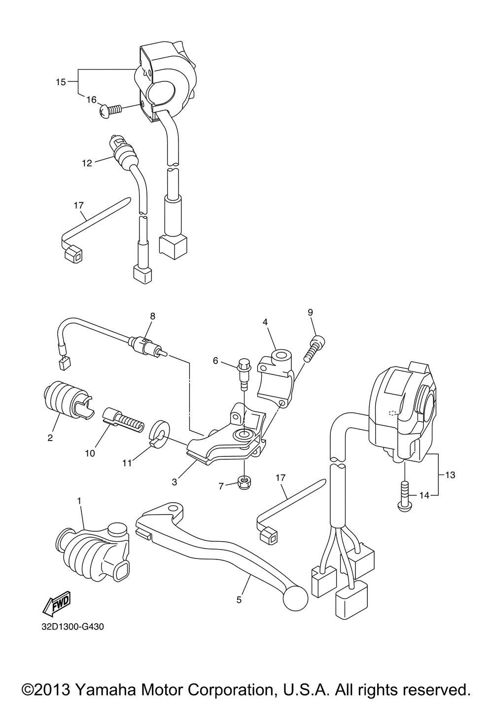 Handle switch lever