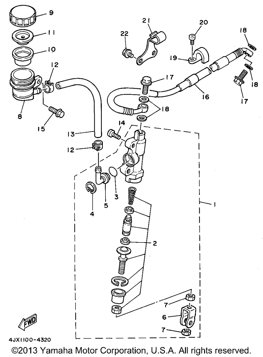 Rear master cylinder