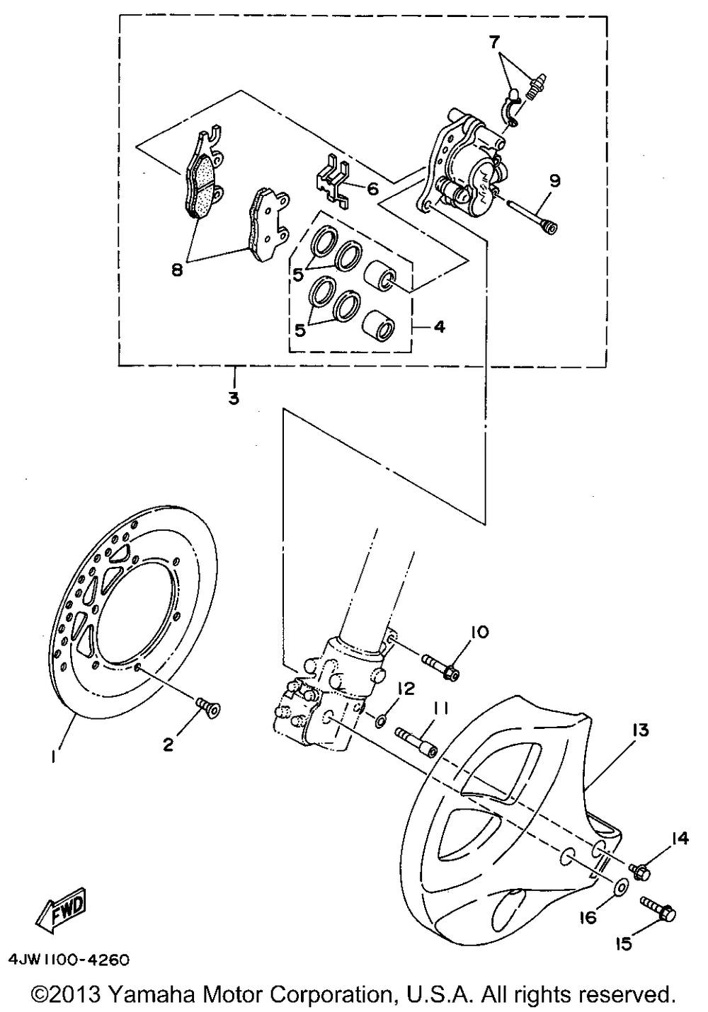 Front brake caliper