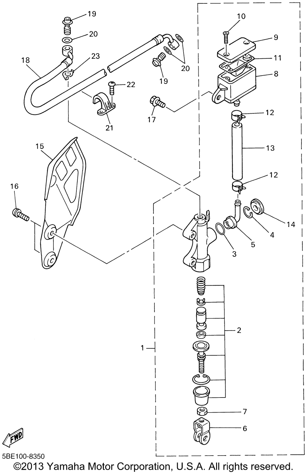 Rear master cylinder