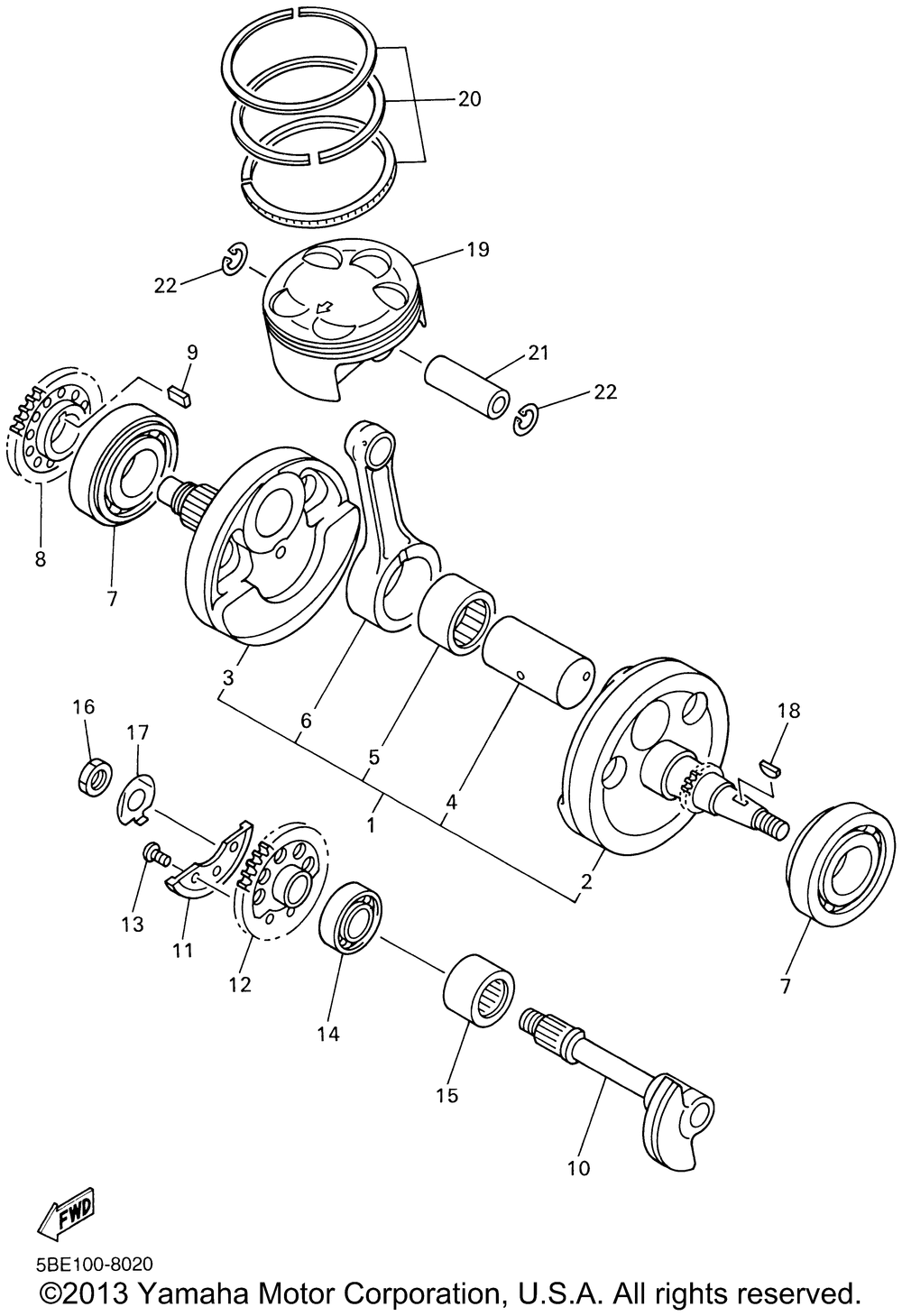 Crankshaft piston