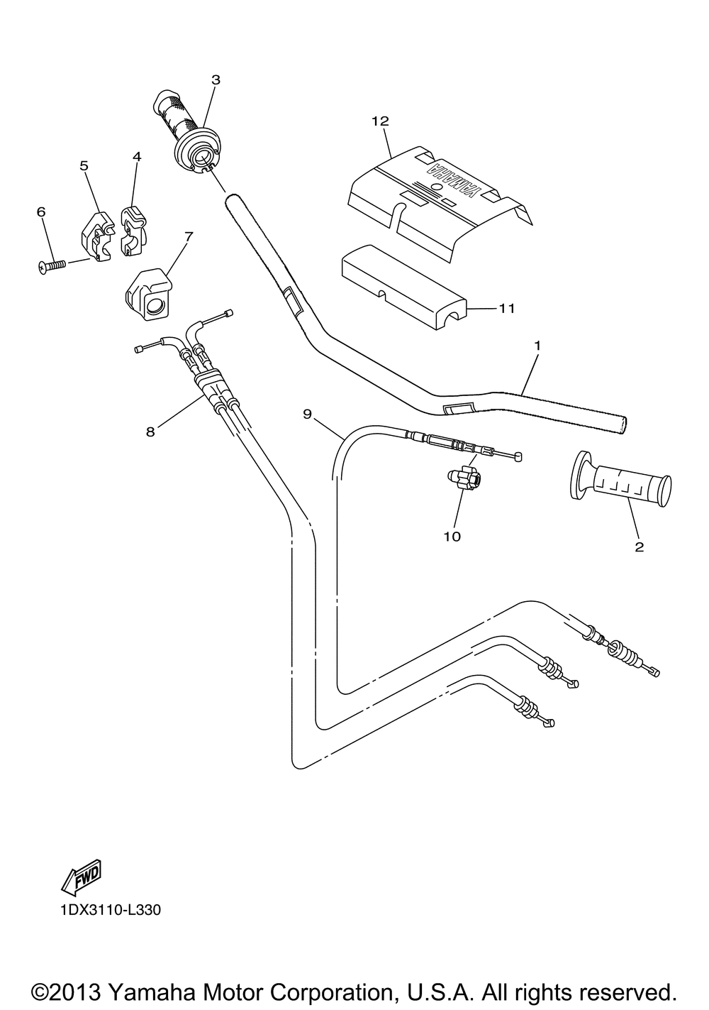 Steering handle cable