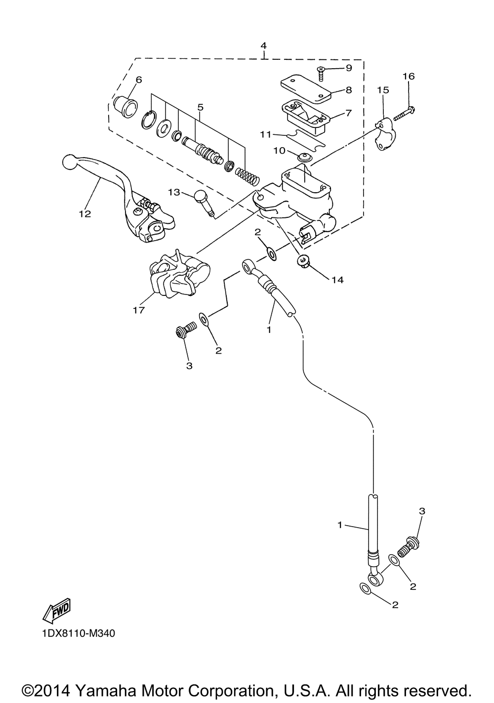 Front master cylinder