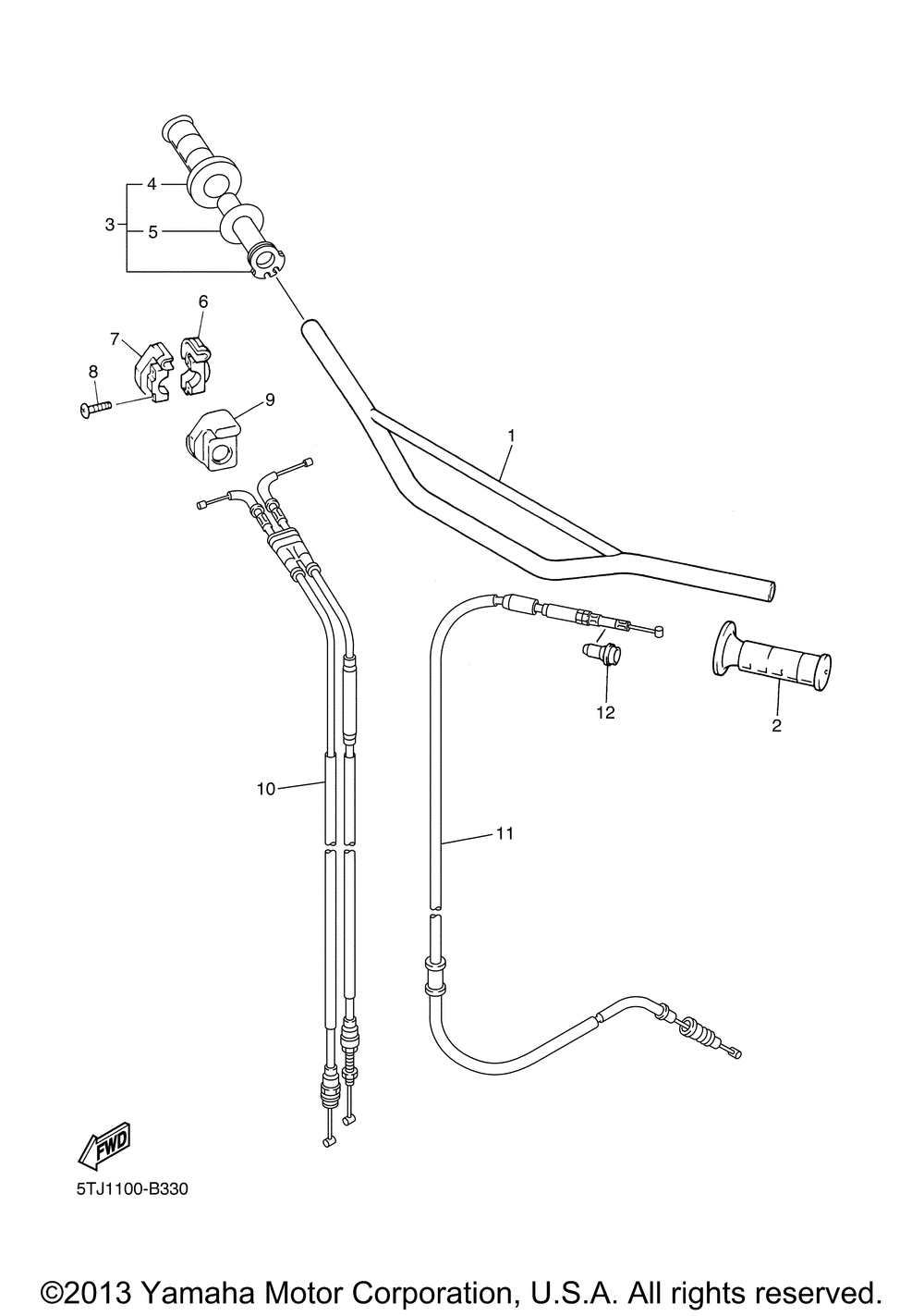 Steering handle cable