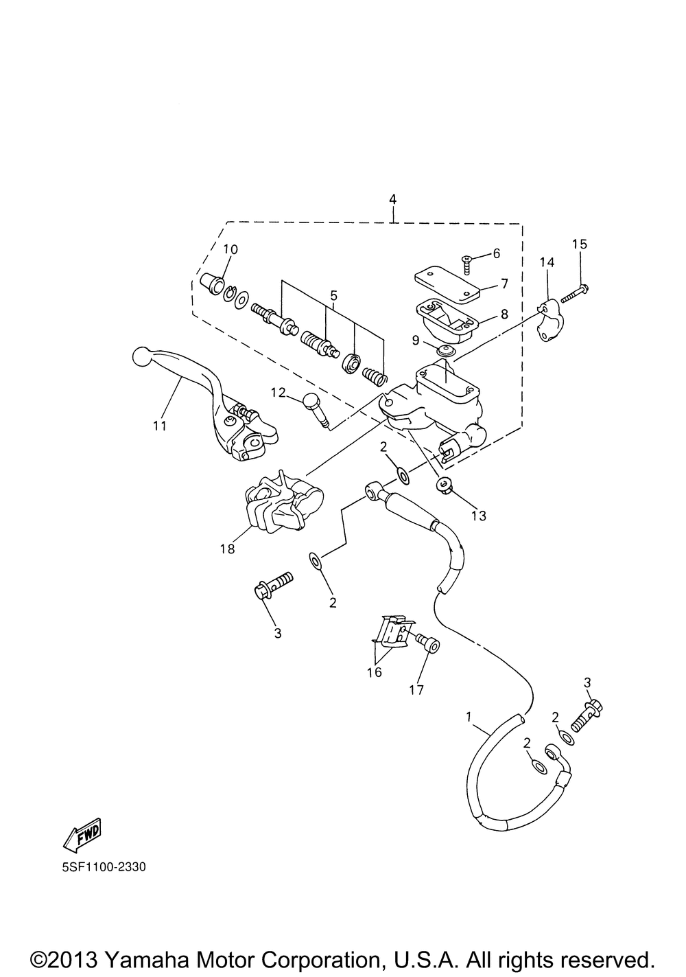 Front master cylinder