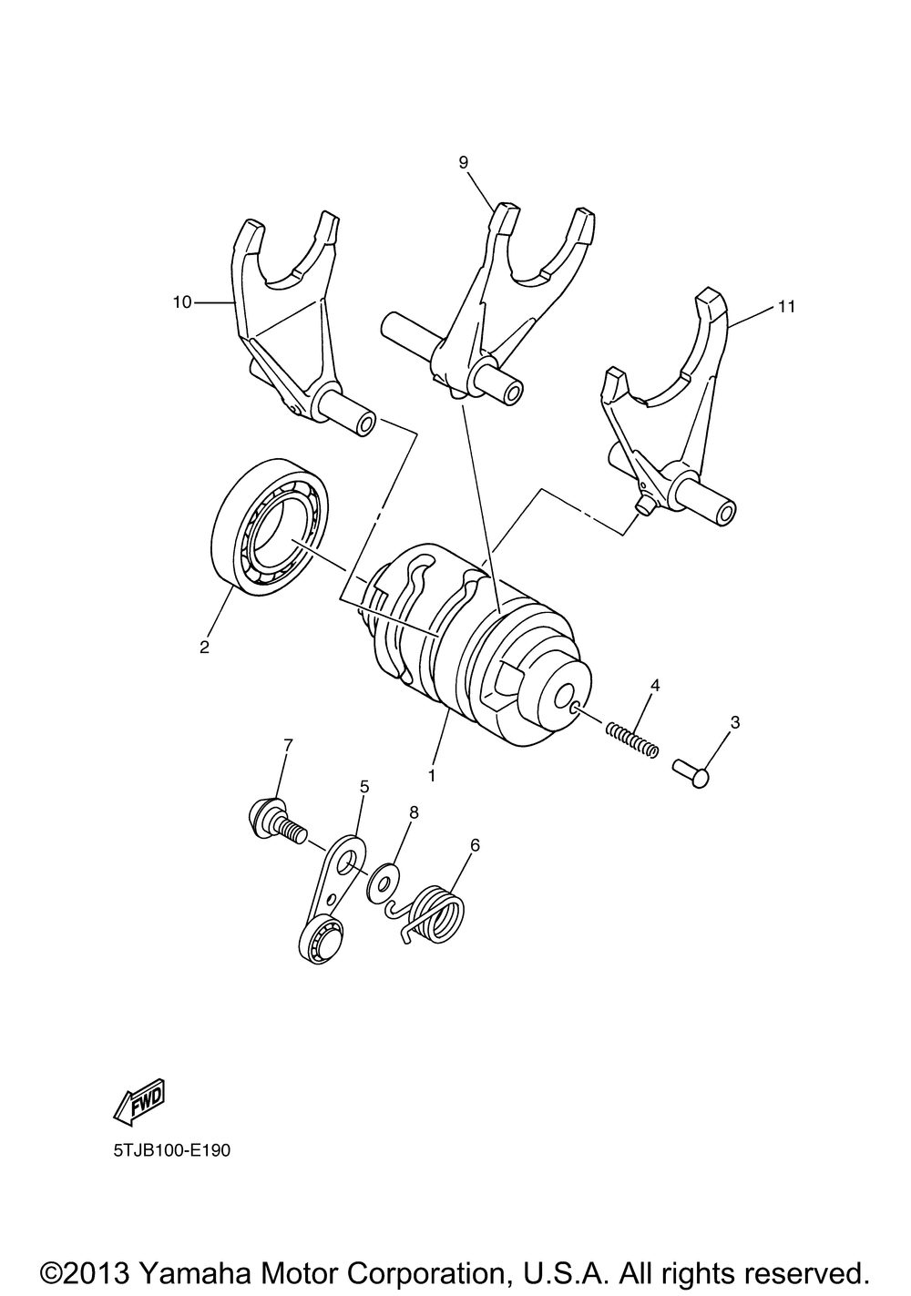 Shift cam fork