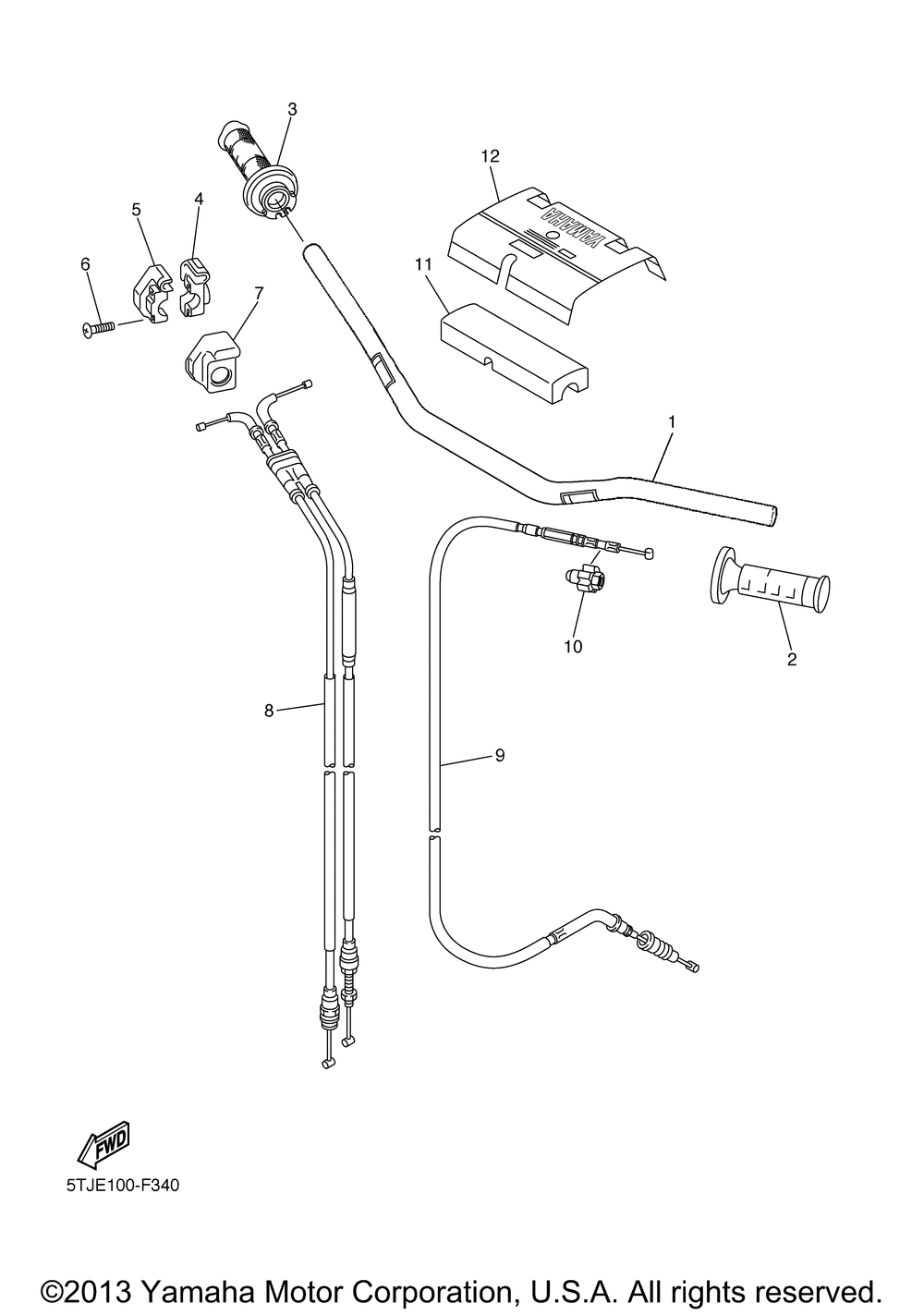 Steering handle cable