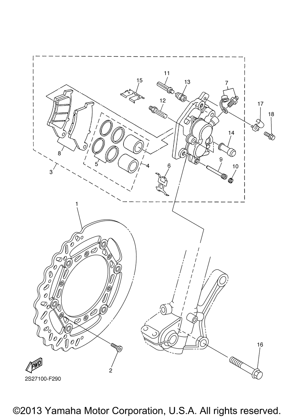 Front brake caliper