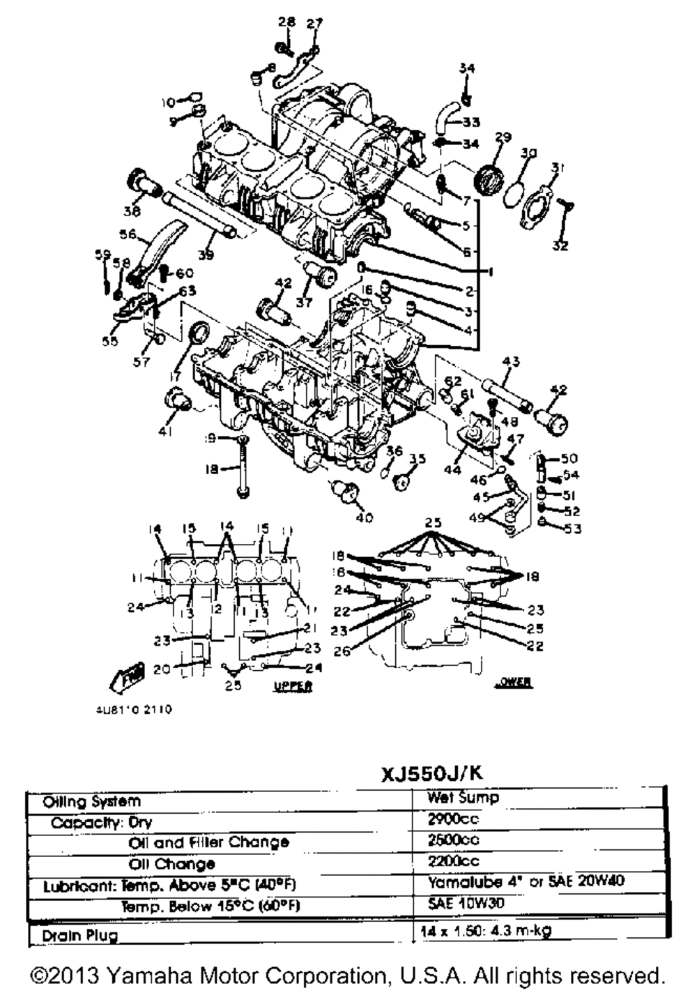 Crankcase xj550h j k