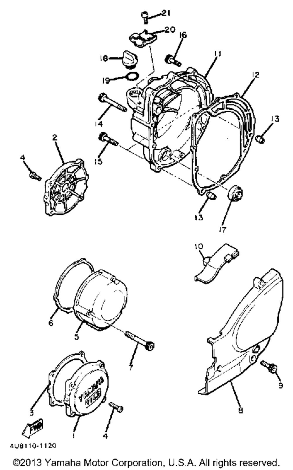 Crankcase cover xj550h j k