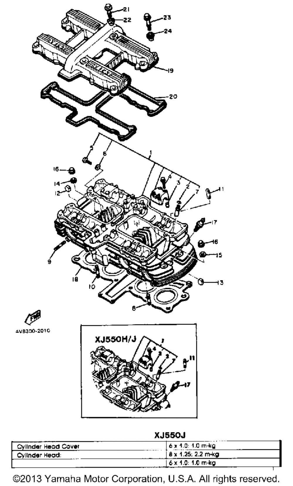 Cylinder head xj550h j k