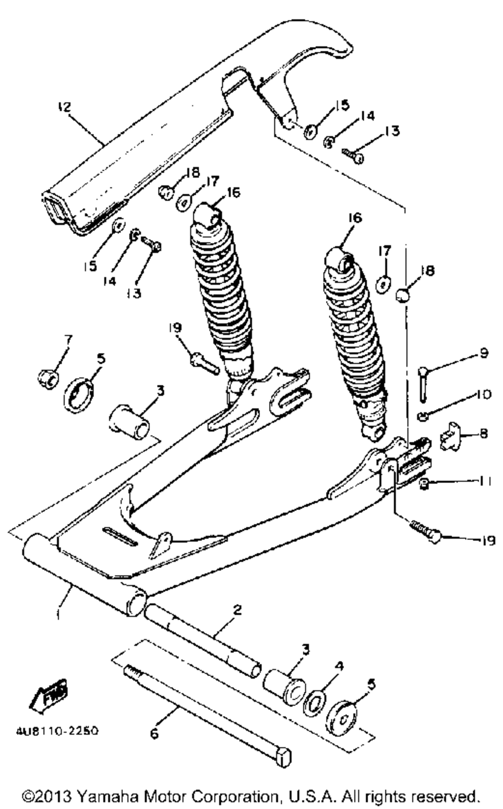 Swing arm rear shocks