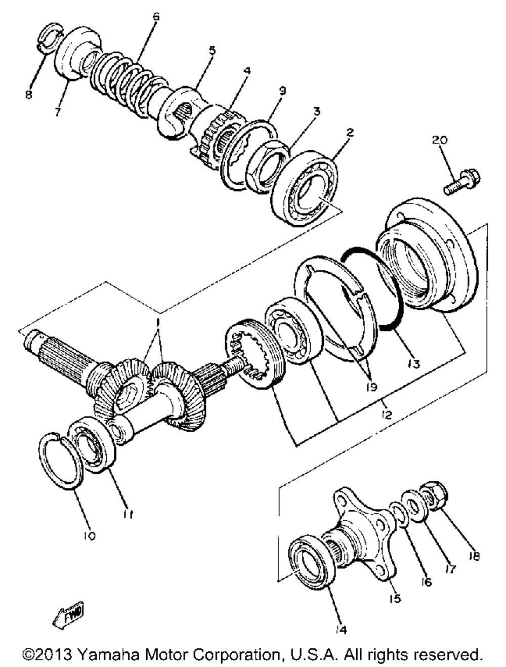 Middle drive gear