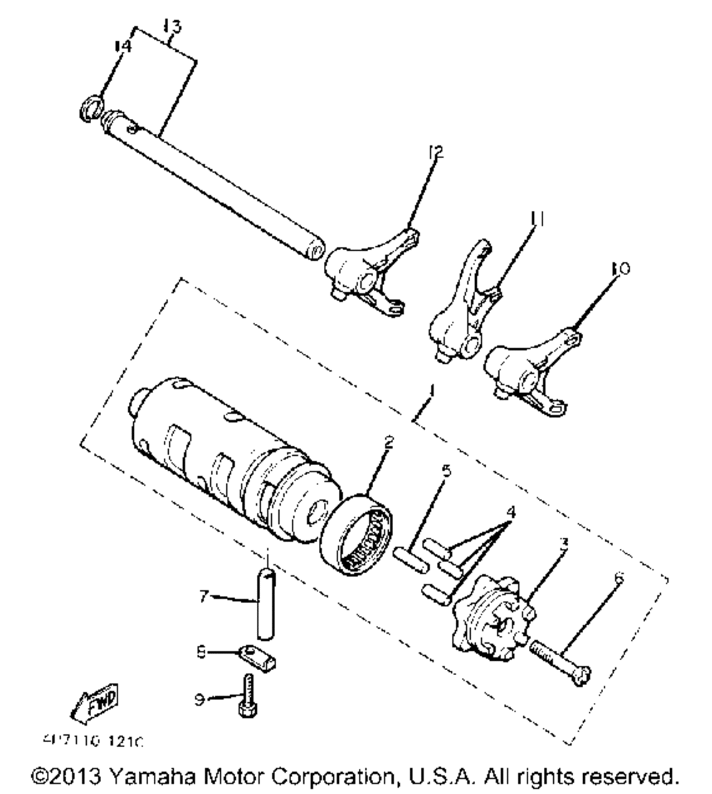 Shift cam fork