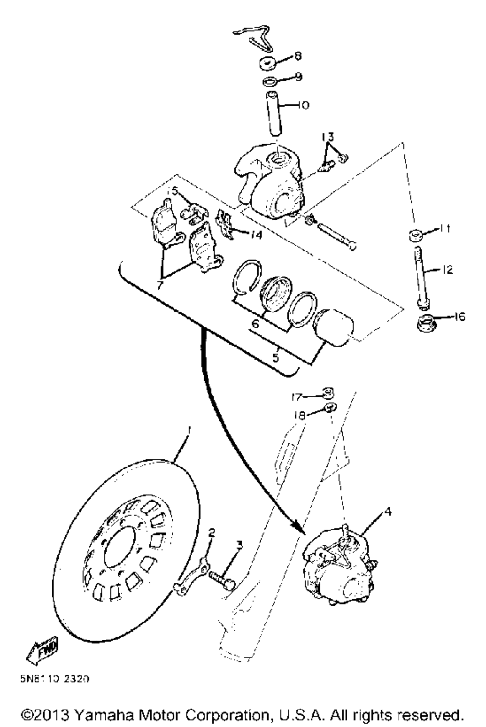 Front brake caliper