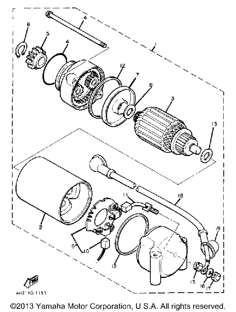 Starting motor