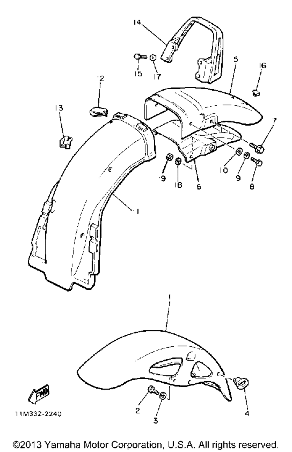 Front fender rear fender