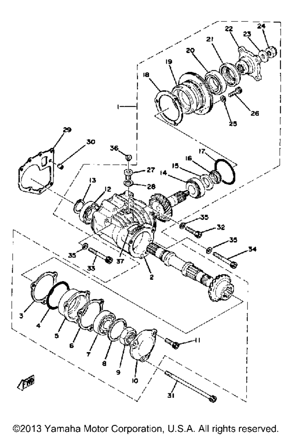 Middle drive gear