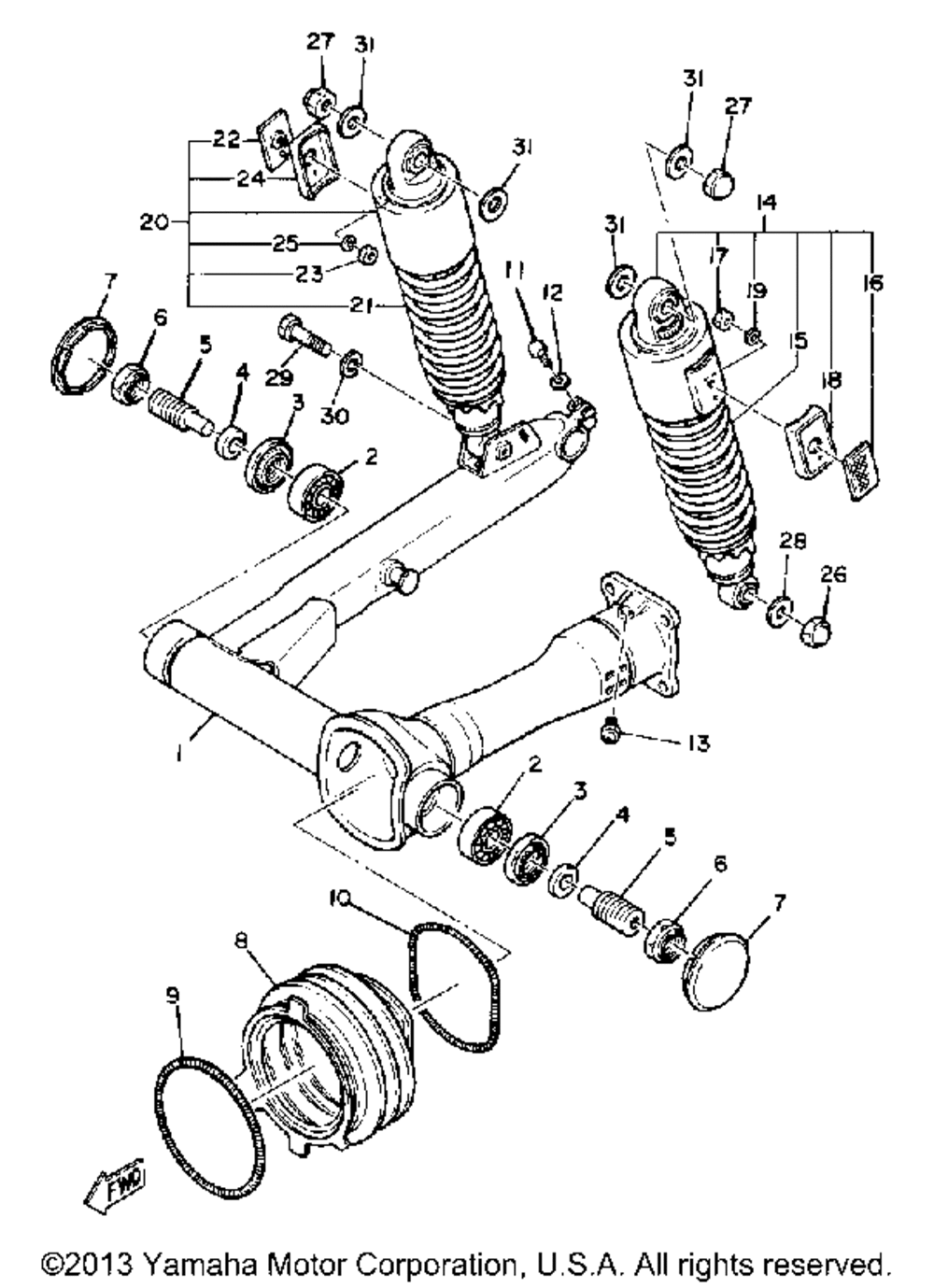 Rear arm suspension