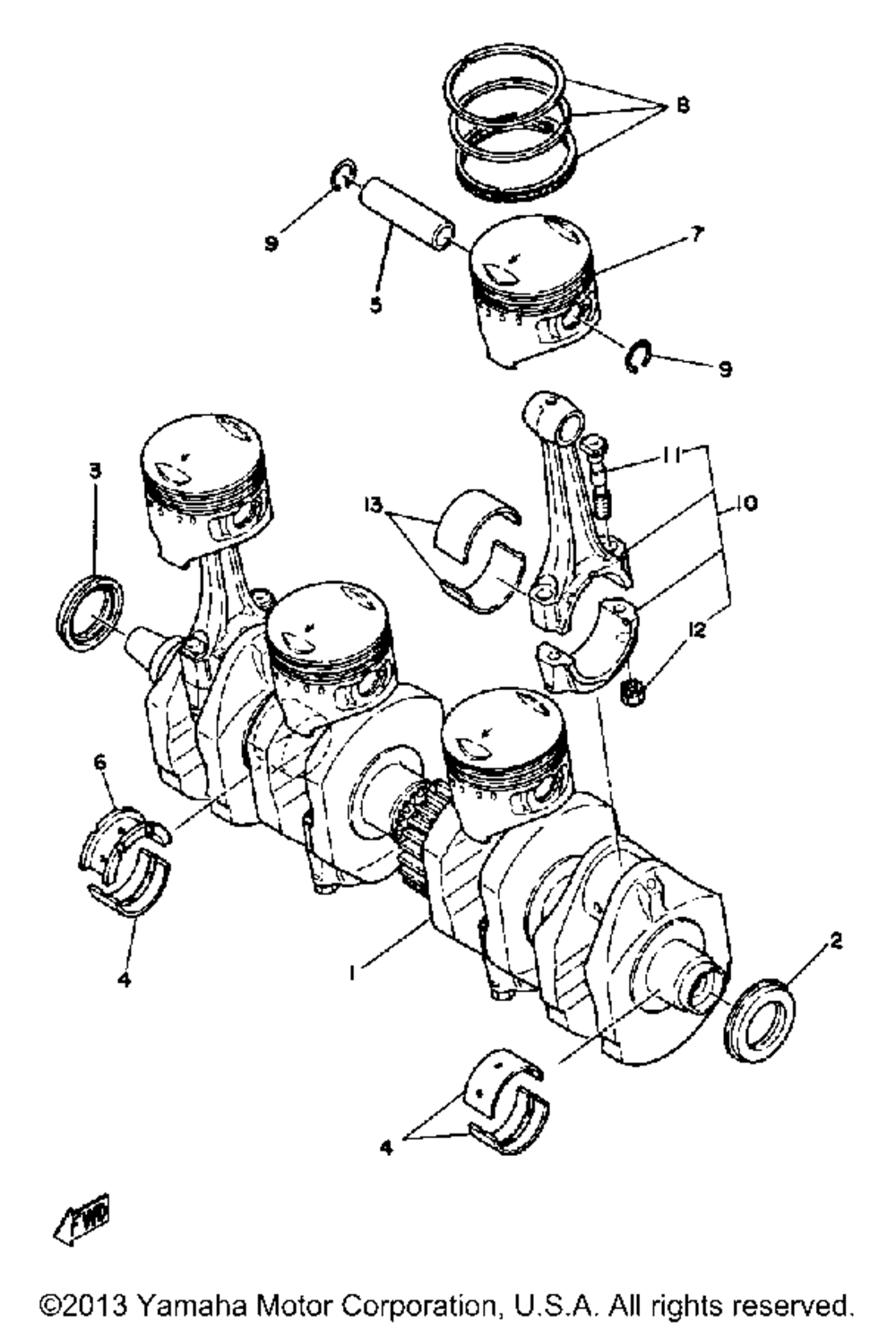 Crank piston