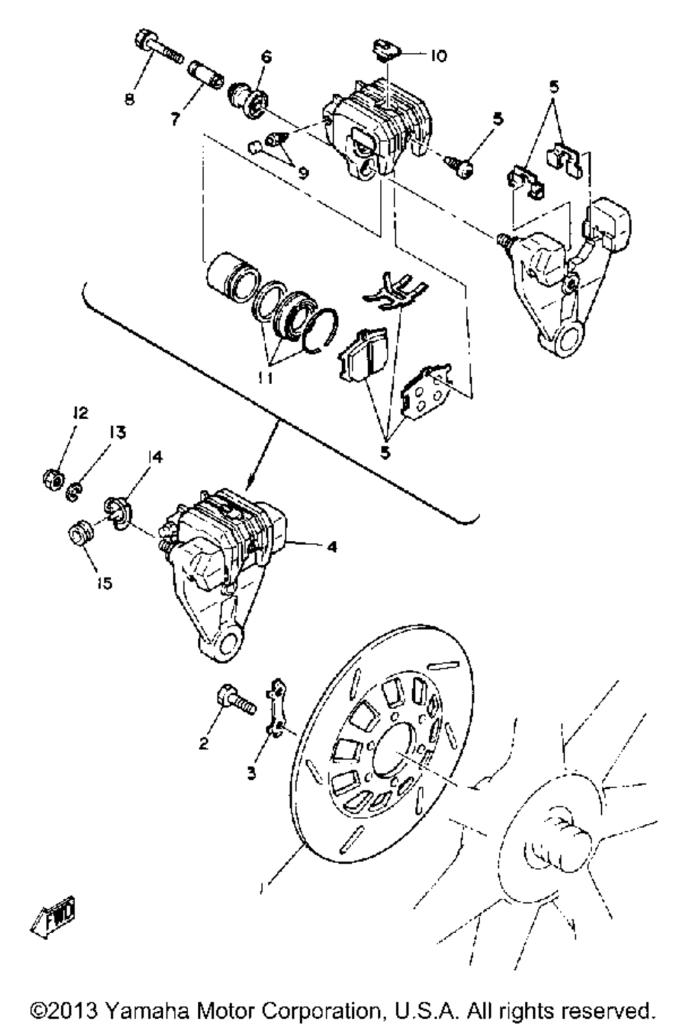 Rear brake caliper