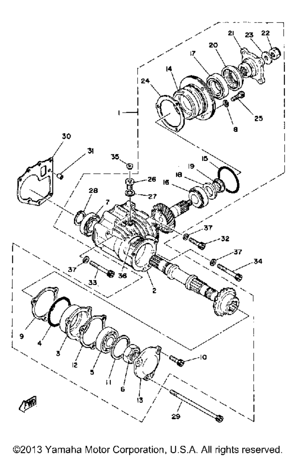 Middle drive gear